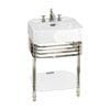 Arcade 600mm Basin and Stand with Glass Shelf - Various Tap Hole Options profile small image view 1 