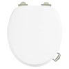 Burlington Soft Close Toilet Seat with Chrome Hinges and Handles - Matt White profile small image view 1 