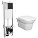 Arezzo Matt Black Dual Flush Concealed WC Cistern with Wall Hung Frame + Modern Toilet profile small image view 4 
