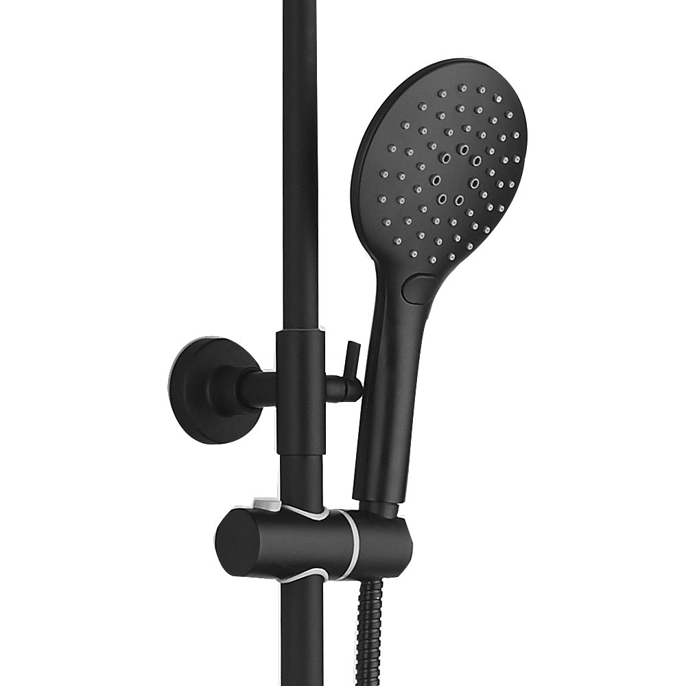 Arezzo Modern Round Thermostatic Shower Matt Black Victorian