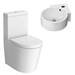 Arezzo Modern Cloakroom Suite (Toilet + Corner Basin) profile small image view 3 