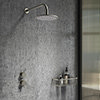 Arezzo Gunmetal Grey Concealed Individual Stop Tap + Thermostatic Control Valve with Wall Mounted Shower Head profile small image view 1 