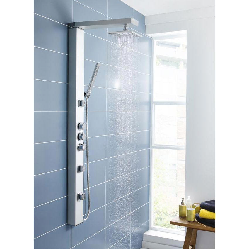 Thermostatic Shower Panel with shower spray and body jets at Victorian