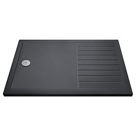 Aurora 1400 x 800 Slate Effect Walk In Shower Tray With Drying Area