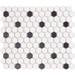 Ashford Hexagon Black & White Mosaic Tile Sheet - 260 x 300mm profile small image view 2 