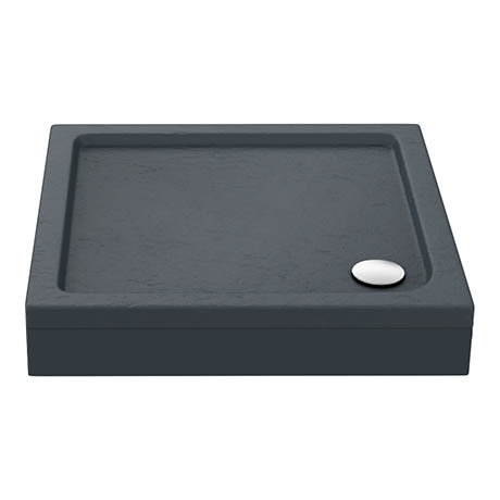 Aurora Slate Effect Stone Square Shower Tray + Riser Kit 