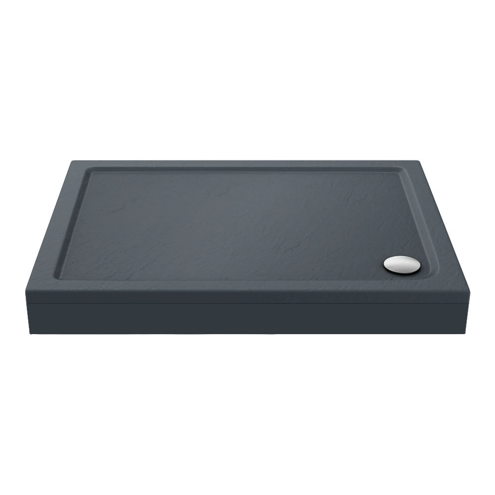 Aurora Slate Effect Stone Rectangular Shower Tray + Riser Kit
