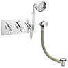 Astoria Traditional Concealed Thermostatic 2-Way Shower Valve with Handset + Freeflow Bath Filler profile small image view 1 