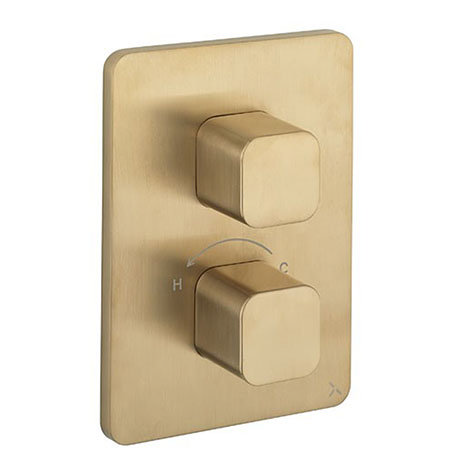 Crosswater-Atoll/Glide II/Marvel Crossbox 2 Outlet Trim & Levers Brushed Brass - ATCB1500LBPF 