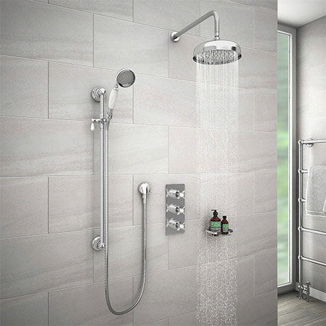 Astoria Traditional Concealed Shower Valve inc. 8" Head with Arm & Slider Rail