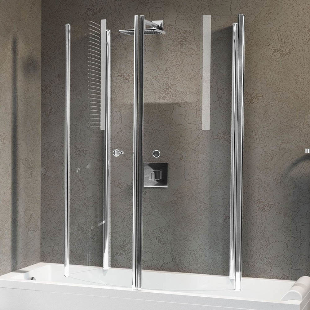 Novellini Aurora 4 Centre Wall Twin Folding Bath Screen
