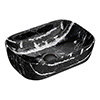 Arezzo 455 x 325mm Curved Rectangular Counter Top Basin - Gloss Black Marble Effect profile small image view 1 