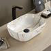 Arezzo 455 x 325mm Curved Rectangular Counter Top Basin - Gloss Marble Effect profile small image view 2 