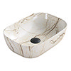 Arezzo 455 x 325mm Curved Rectangular Counter Top Basin - Gloss Marble Effect profile small image view 1 