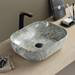 Arezzo 505 x 405mm Curved Rectangular Counter Top Basin - Gloss Grey Marble Effect profile small image view 2 