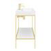 Arezzo 1000 Brushed Brass Framed Washstand with Gloss White Open Shelf and Basin profile small image view 5 