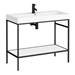 Venice Matt Black 1000mm Framed Washstand and Basin inc. Tap + Bottle Trap profile small image view 2 