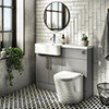 Arezzo 1000 Matt Grey Semi-Recessed Round Combination Vanity Unit (Chrome Flush & Handles) profile small image view 1 