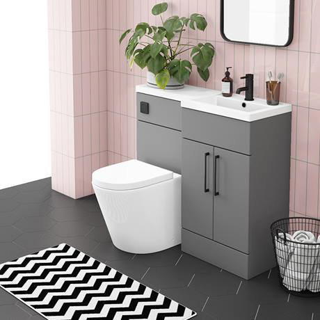 Arezzo 1000 Matt Grey Combination Furniture Pack Matt Black Flush
