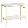 Arezzo 1010 Gloss White Stone Resin Worktop with Brushed Brass Framed Washstand profile small image view 1 