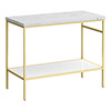Arezzo 1010 White Marble Effect Worktop with Brushed Brass Framed Washstand profile small image view 1 