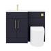 Arezzo 1100 Matt Blue Combination Furniture Pack (Brushed Brass Flush & Handles) profile small image view 6 