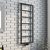 Arezzo Matt Black 1200 x 500 Ladder Heated Towel Rail profile small image view 1 
