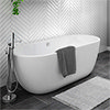 Arezzo Freestanding Modern Bath - 1415 x 745mm profile small image view 1 