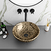 Arezzo Round 410mm Gold Mottled Design Ceramic Counter Top Basin profile small image view 1 