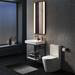 Arezzo Matt Black 600 x 1200mm Rectangular LED Illuminated Anti-Fog Bathroom Mirror profile small image view 4 