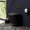 Arezzo Matt Black Rimless Wall Hung Toilet incl. Soft Close Seat profile small image view 1 
