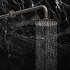 Arezzo Round 200mm Brushed Gunmetal Grey Fixed Shower Head + Wall Mounted Arm profile small image view 1 