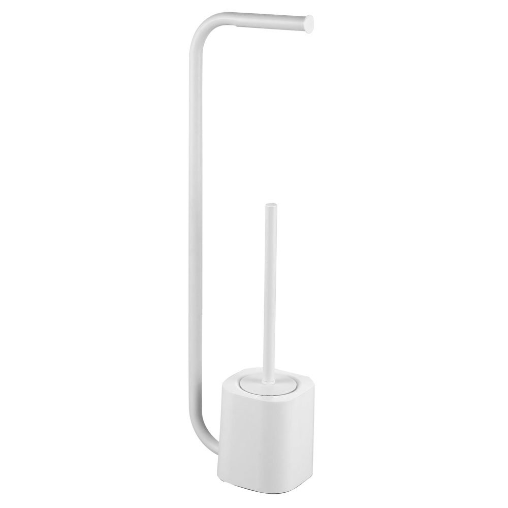 Arezzo White Free Standing Toilet Brush + Roll Holder