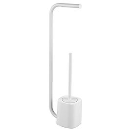 Arezzo White Free Standing Toilet Brush + Roll Holder