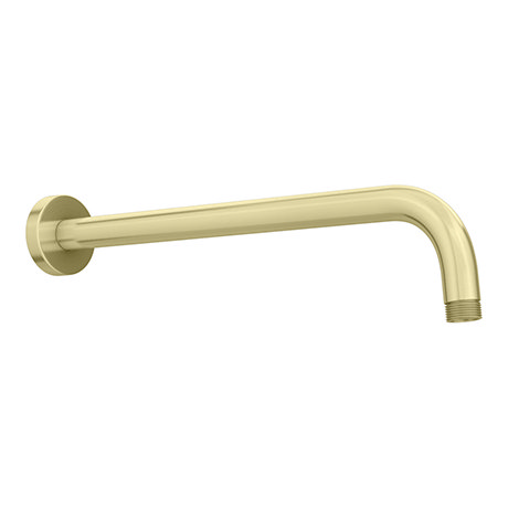 Arezzo 360mm Brushed Brass Round Wall Mounted Shower Arm