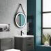Arezzo Matt Black 600mm Round LED Illuminated Anti-Fog Bathroom Mirror profile small image view 4 