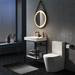 Arezzo Matt Black 600mm Round LED Illuminated Anti-Fog Bathroom Mirror profile small image view 5 