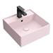 Arezzo 405mm Matt Pink Square Wall Mounted / Counter Top Basin profile small image view 2 