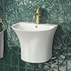 Arezzo Curved Ceramic One Piece Wall Hung Basin 1TH - 570mm Wide profile small image view 1 