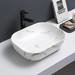 Arezzo 505 x 405mm Curved Rectangular Counter Top Basin - Matt White Marble Effect profile small image view 2 