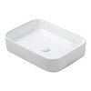 Arezzo 500 x 370mm Curved Rectangular Counter Top Basin - Gloss White profile small image view 1 