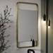 Arezzo Brushed Brass 550 x 1000mm Mirror with Shelf profile small image view 2 