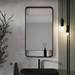 Arezzo Matt Black 550 x 1000mm Mirror with Shelf profile small image view 3 