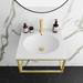 Arezzo 500 Wall Hung Basin with Brushed Brass Towel Rail Frame profile small image view 6 