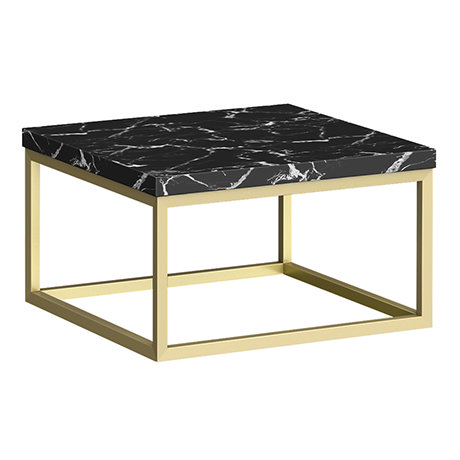 Arezzo 500 Black Marble Effect Worktop with Brushed Brass Wall Mounted Frame