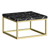 Arezzo 500 Black Marble Effect Worktop with Brushed Brass Wall Mounted Frame profile small image view 1 