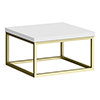 Arezzo 500 Gloss White Stone Resin Worktop with Brushed Brass Wall Mounted Frame profile small image view 1 