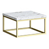 Arezzo 500 White Marble Effect Worktop with Brushed Brass Wall Mounted Frame profile small image view 1 