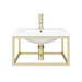Arezzo 500 Wall Hung Basin with Brushed Brass Towel Rail Frame profile small image view 4 