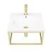 Arezzo 500 Wall Hung Basin with Brushed Brass Towel Rail Frame profile small image view 3 